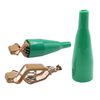 2Pack Copper Heavy-Duty Battery Clips with Green Clip Insulator