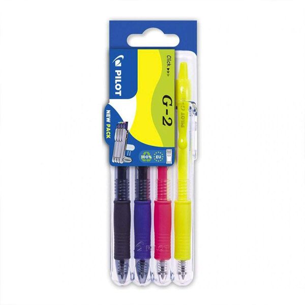 Pilot Set2Go G207 Retractable Gel, 0.7mm, Assorted, Pack of 4