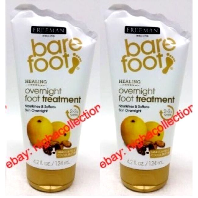 ( 2 ) Freeman barefoot Overnight Foot Treatment Marula Oil & Cocoa Butter 4.2 oz