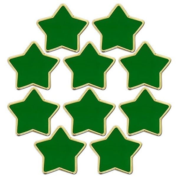 Star Badge Lapel Pin 10 Pack (Green)