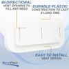 RecPro Trailer Two Way Plastic Vent | Trim Ring | Built-in Screen | 3 Adjustable Heights (1 Pack, White)