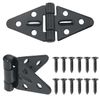 ITROLLE 2PCS Black 85 x 38 x 9mm Triangle Flat Hinge Door Hinges Triangular Gate Hinges Iron Strap Hinges Cabinet Hinges Shed Hinges Shutter Hinges