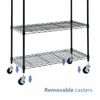 5-Layer Storage Rack Shelf Steel Wire Tier Rolling Carts Shelving Black Holder