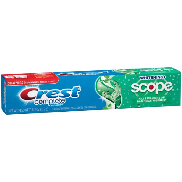 Crest Complete Multi-Benefit Fluoride Toothpaste, Whitening + Scope, Minty Fresh 6.2 oz