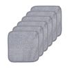 Polyte Premium Hypoallergenic Microfiber Makeup Remover and Facial Cleansing Cloth, 8 x 8 in, 6 Pack (Gray)