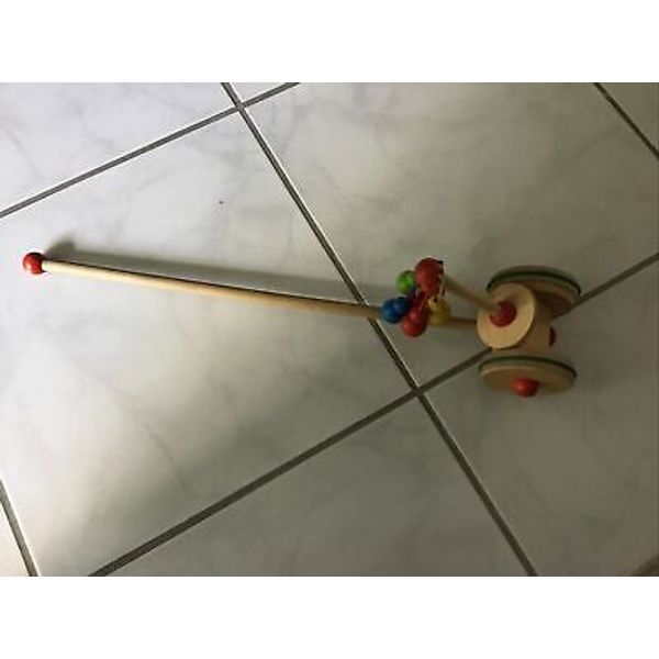 Toddler Wooden Push Toy Carousel Vintage