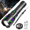 Strong 30W White Laser LED Flashlight Torch USB Rechargeable Lamp Zoomable Torch