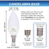 Simba LED Candelabra 60W Eqv, E12 Base, Daylight 5000K, 6 Pack, Non-Dimmable