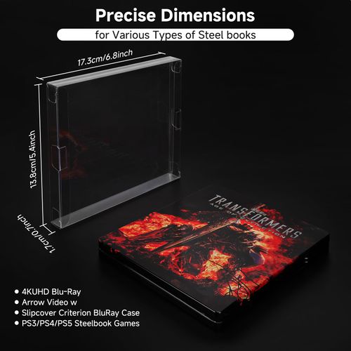 YOYOBUBU 15 Pack Steelbook Protector Case – Crystal Clear Protective Sleeves for 4K UHD, Blu-Ray, Arrow Video Slipcovers, Criterion, PS3, PS4, PS5 Games & Steelbooks