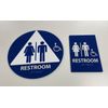 Acrylic Restroom Sex Neutral Sign set (round + rectangular), ADA & Braille