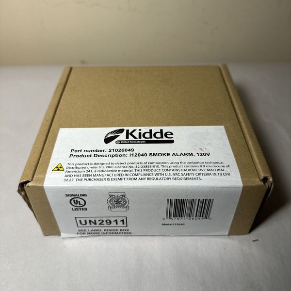 NEW IN BOX Kidde i12040A Smoke Alarm, 120V Hard Wired 21026049