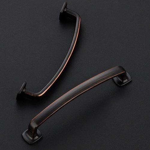 Ravinte Arch Cabinet Pulls Solid 10 Pack 5 Inch Oil Rubbed Bronze Kitchen Cabinet Handles Flat Square Foot Curved Drawer Pulls Hardware for Kitchen Cabinet