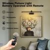 Dimmable Black Picture Lights with Remote and Timer Wireless Art Lights Recharge