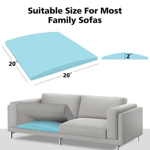 Couch Cushions Support for Sagging Seat 20"X 20"Insert padsSupports Board Sofa Furniture seat Cushion Under Sag Repair, Curved High Density Foam Replacement for Sectional Loveseat Chair Blue Set of 1