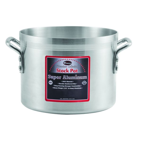 Winco USA Super Aluminum Stock Pot, Heavy Weight, 24 Quart, Aluminum