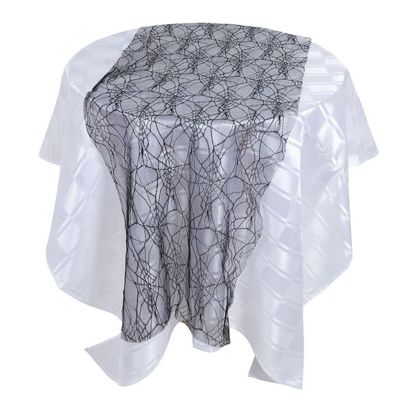 Bristol Novelty HI361 Spiderweb Table Runner, Black, One Size
