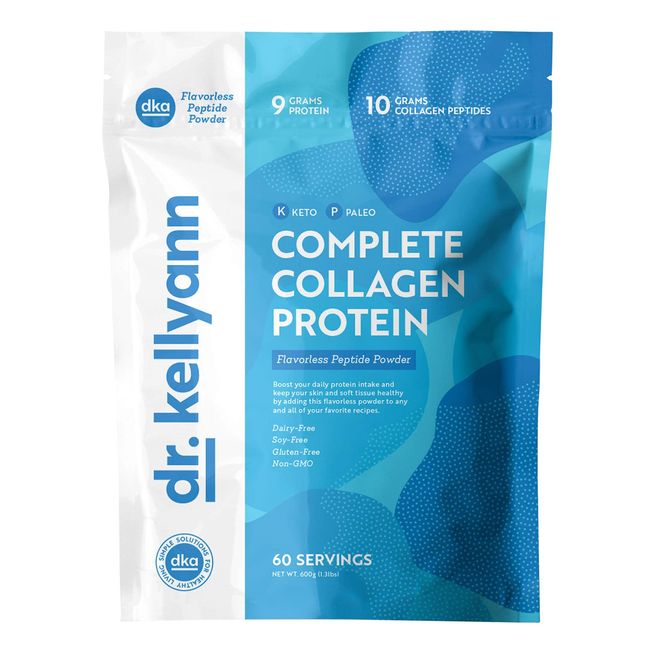 Dr. Kellyann Hydrolyzed Collagen Peptides Protein Powder Unflavored (60 Servings, 1.3lbs) Grass Fed Paleo & Keto Collagen Supplement - Non-GMO - Gluten, Dairy, and Soy Free - Protein 9g, Collagen 10g