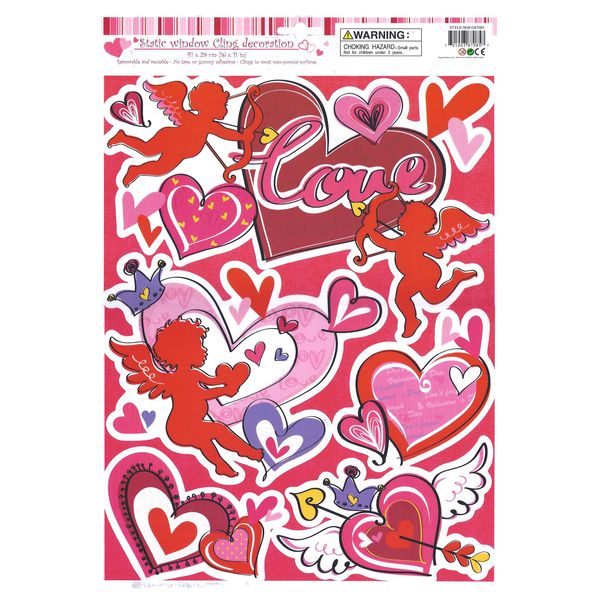 Valentine Window Clings Hearts and Roses