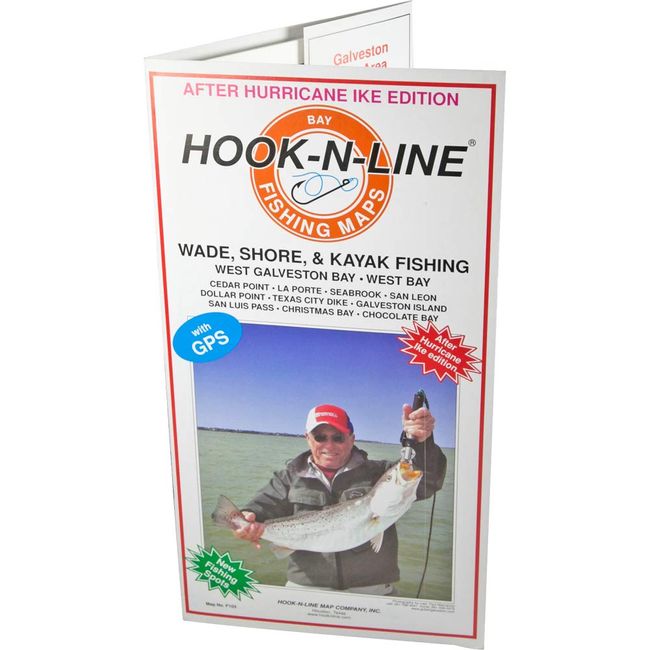 Hook-N-Line Map Galveston Water Proof Wade Fishing Chart