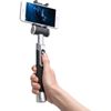 Pictar Smart Selfie Stick with Rechargeable Battery, Black & Silver