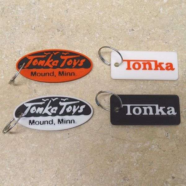 Tonka Custom 3D Printed Plastic Keychain "Gift Pack" (4) Zipper Pull Logo +