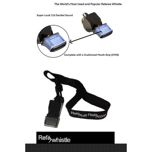 RefStuff Referee Whistle With CMG RefSwhistle (No Lanyard Supplied) | Sports and Football Whistles | Soccer, Teaching, Hiking