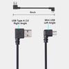 CERRXIAN 9Inch Mini USB Cable Combo Mini USB Left Angle to USB Type A 2.0 Right Angle Male Data Sync and Charge Cable (Black)(2-Pack) RL