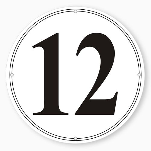 i-CowFun Premium Round Aluminum Number Signs 12 - Metal 12" in Diameter Parking Spot Number Sign Outdoor, Large, for Lot, Aisle, Tennis Court, Building, Dock, Field, Perforated, Weather-Resistant