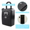 SISAV Smart Bluetooth Key Lock Box,Remote Access via App/Code,Resettable 6-Digit Combination,Large Capacity for 5 Keys,Wall-Mounted,No WiFi Needed,Black(With Shackle)