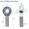 3/4" Rod End Heim Joint KIT Left and Right hand thread 2 BIG .750” Chromoly