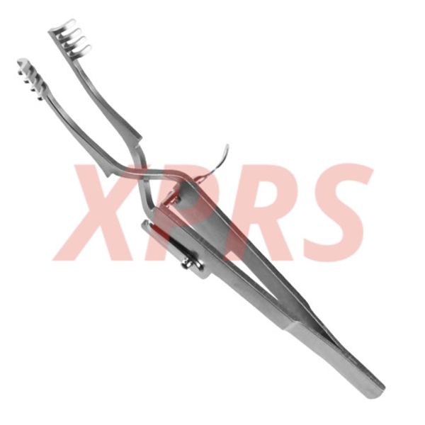 Heiss Retractor, 4.5", Straight, 5x5 Sharp Prongs, Prem. German St.