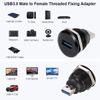 PENGLIN 2-PACK USB Male to Female Panel Mount Adapter, USB Socket to Plug Extension Bulkhead Adapter