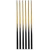 6 x 57" POOL CUES + SPARE TIPS. **