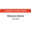 Badgemaster Simple Practice Essential Red White Personalised Name Badge 76 x 32mm White/Black Material