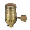 B&P Lamp® Solid Brass Antique Brass Finish Medium Base On/Off Socket With Flat Key