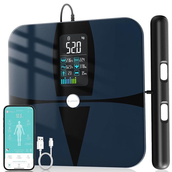 8 Electrode Smart Body Fat Scale Full Body Composition Analyzer with Report New