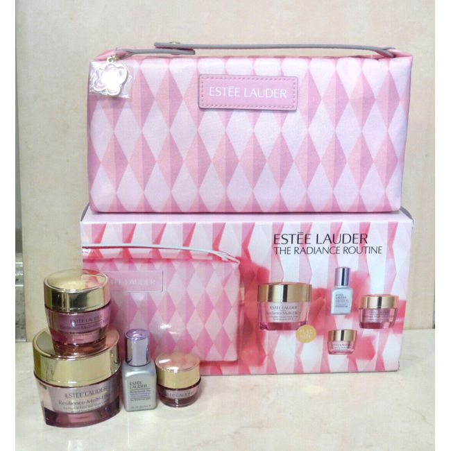 ESTEE LAUDER THE RADIANCE ROUTINE MULTI-EFFECT / PERFECTIONIST 4PC SET W BAG