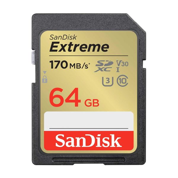 SanDisk Extreme SDSDXV2-064G-GHJIN SD Card 64GB SDXC Class 10 UHS-I U3 V30 New Package