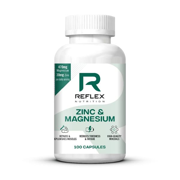 Reflex Nutrition Zinc and Magnesium Tablets |, & B6 | Help Reduce Tiredness Fatigue | Vegan (100 Caps)