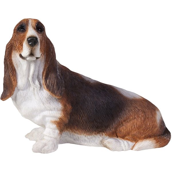 Sandicast Basset Hound Sculpture, Sitting, Small Size
