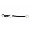 HoitoDeals Black Retractable Spiral Clip On Ring Stretchy Elastic Coil Spring Keyring Key Chain (1Pcs)