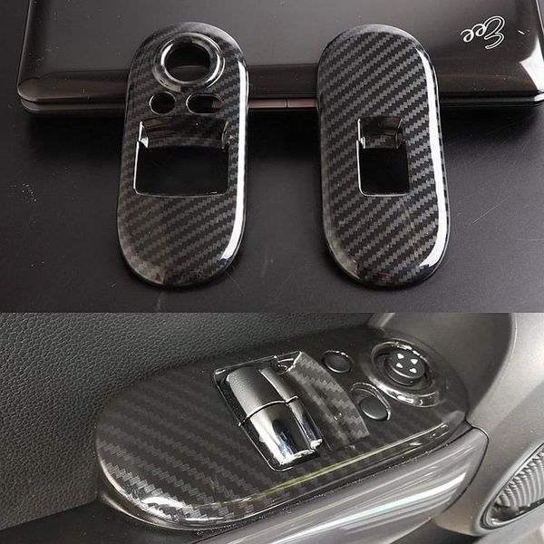 UNICUS Door Window Control Cover 2X Carbon Effect Compatible with MINI Cooper F56 3DR