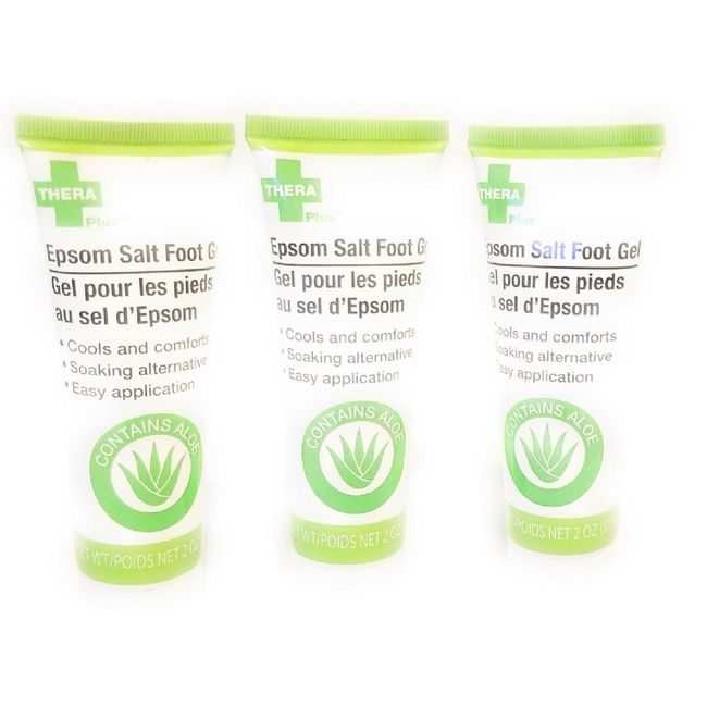 Epsom Salt Foot Gel for Swollen Achy Feet, 3-ct Set, 6 Ounces/ 2 Ounces