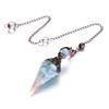 JOVIVI Aquamarine Dowsing Pendulum Crystal Healing Blue Hexagonal Gemstone Crystals Point Pendulum for Divination Scrying Dowser