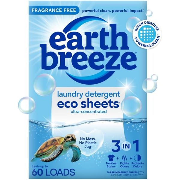Fragrance-Free Laundry Detergent Sheets - 60 Loads, 30 Ct