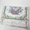 WHOMEAF Easter Cute Rabbit Green Leaves Table Runner Burlap Dinning Decor 13x90"