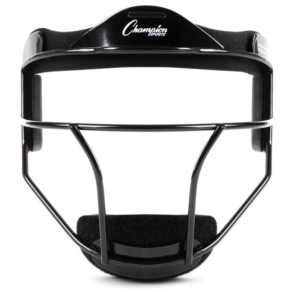 Champion Sports Steel Softball Face Mask - Classic Fielders Masks for Adults - Durable Head Guards - Premium Sports Accessories for Indoors and Outdoors - Black