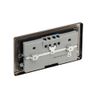 Black Nickel Double 13A Raised rounded Unswitched Screwed Socket with USB, x4 & Black inserts