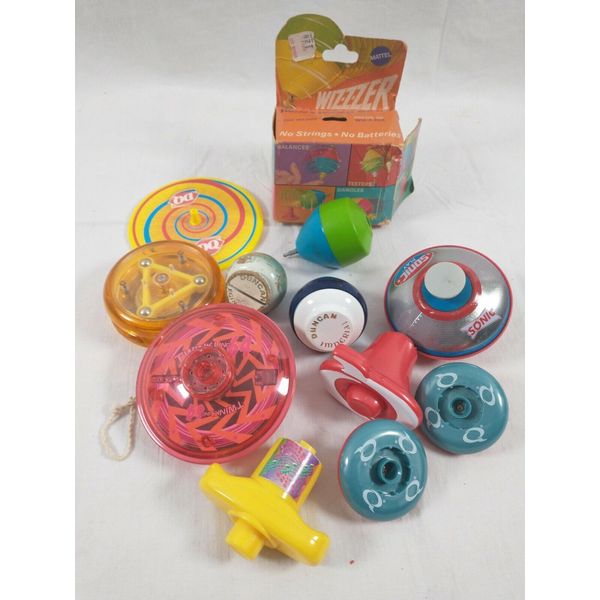 Lot x8 Vintage Duncan Wood Top Mattel Whizzzer Spinning Tops YoYo YoYos + others