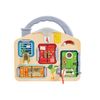 Hape Lock & Learn Playboard – Unlocking Adventure, Develop Fine Motor Skills, Includes Latches, Clock & Light, 3Y+